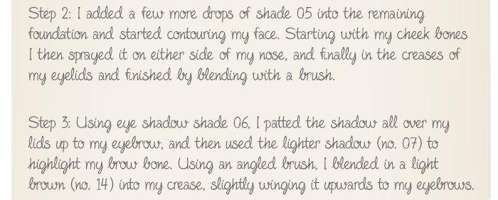 Contouring my face using the Airbrush and applying eye shadow