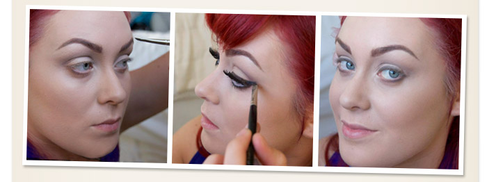 Using a black shade to create flicks on eye lid
